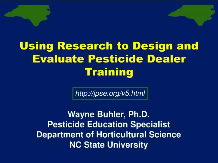using research to design and evaluate pesticide dealer training