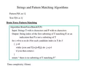 Strings and Pattern Matching Algorithms