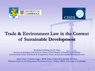 Trade &amp; Environment Law in the Context of Sustainable Development