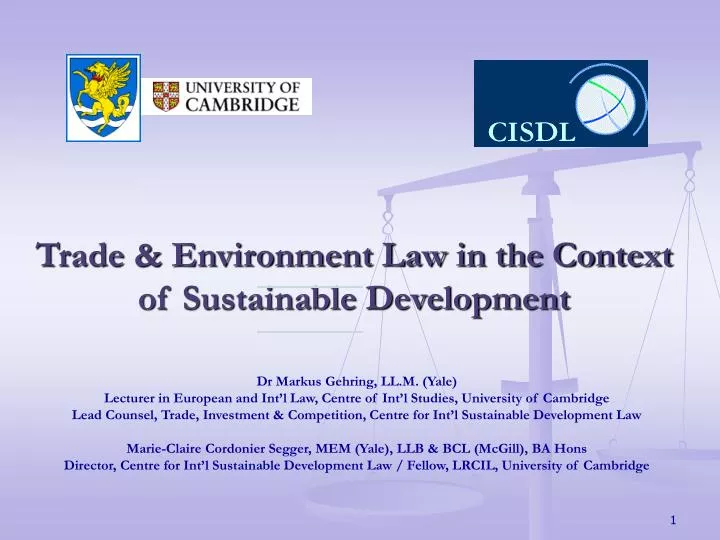 trade environment law in the context of sustainable development