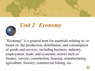 Unit 2	Economy