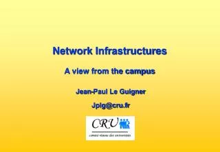 Network Infrastructures A view from the campus