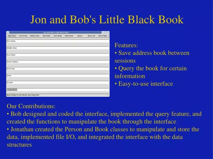 jon and bob s little black book