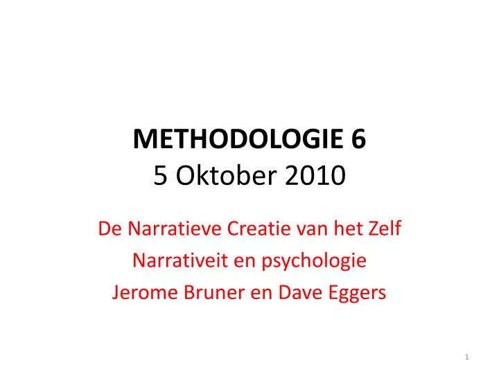 methodologie 6 5 oktober 2010