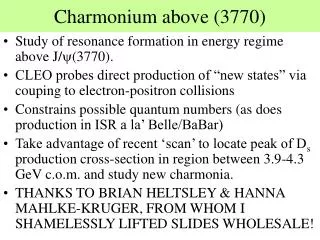 Charmonium above (3770)