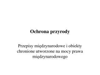 ochrona przyrody