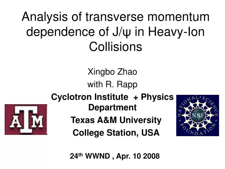analysis of transverse momentum dependence of j in heavy ion collisions