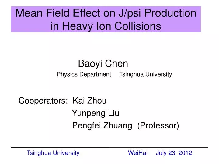 mean field effect on j psi production in heavy ion collisions