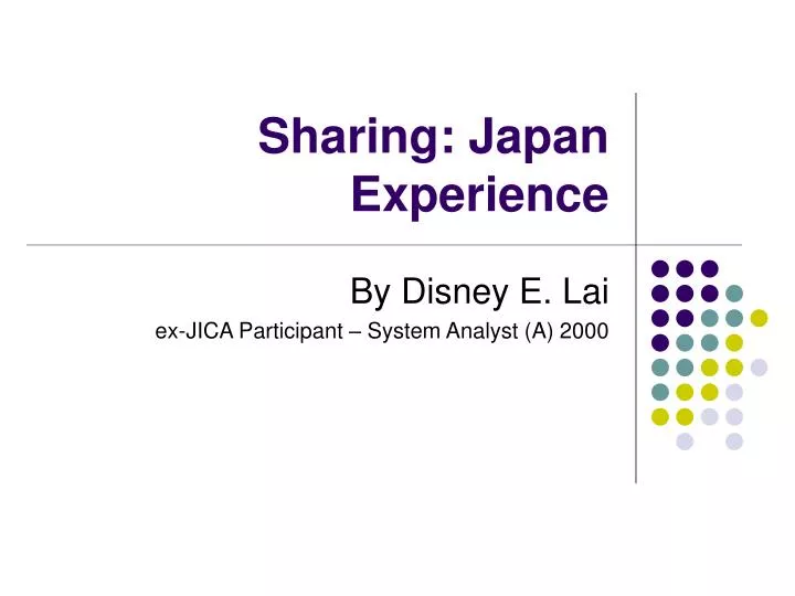 sharing japan experience