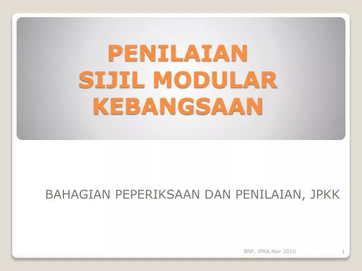 penilaian sijil modular kebangsaan