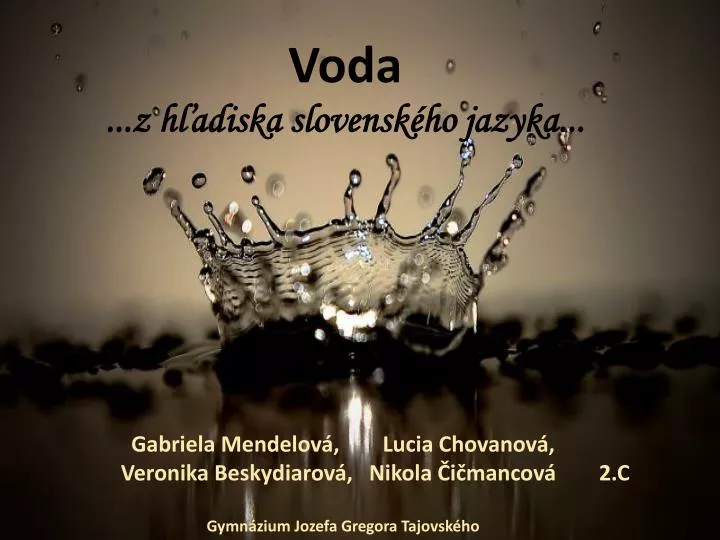 voda z h adiska slovensk ho jazyka