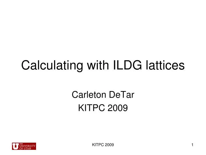 calculating with ildg lattices