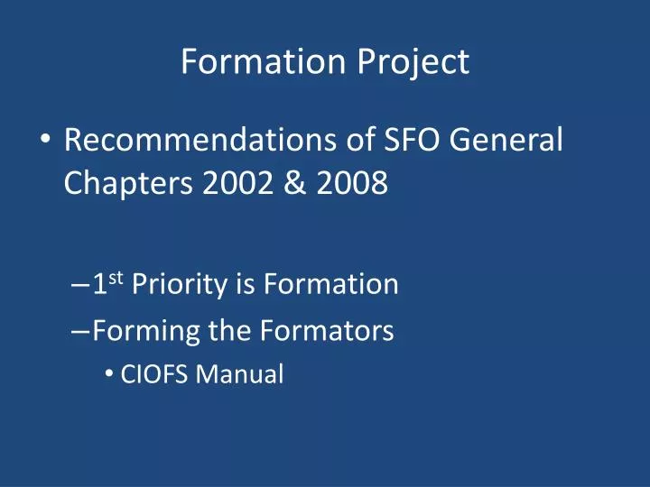 formation project