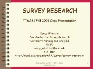 SURVEY RESEARCH