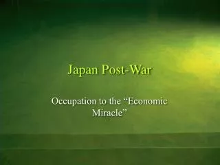 Japan Post-War