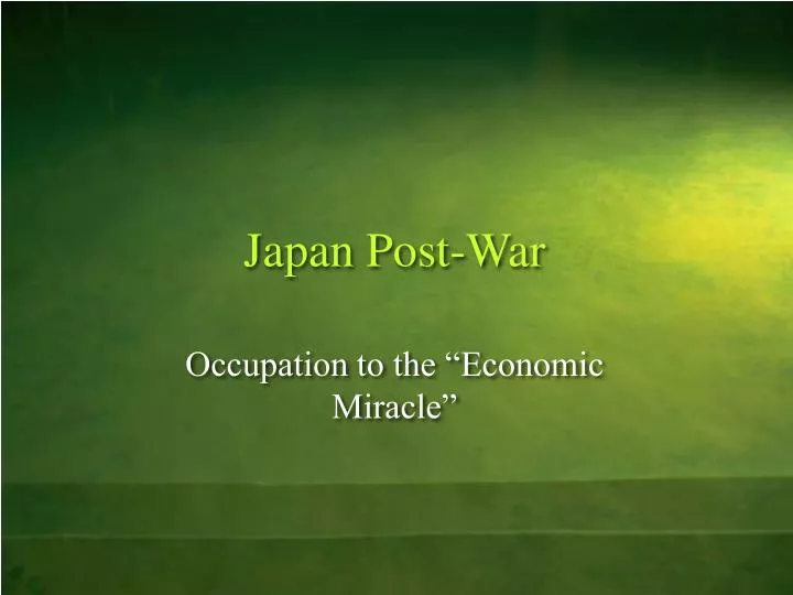 japan post war