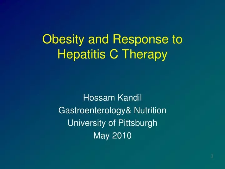 obesity and response to hepatitis c therapy