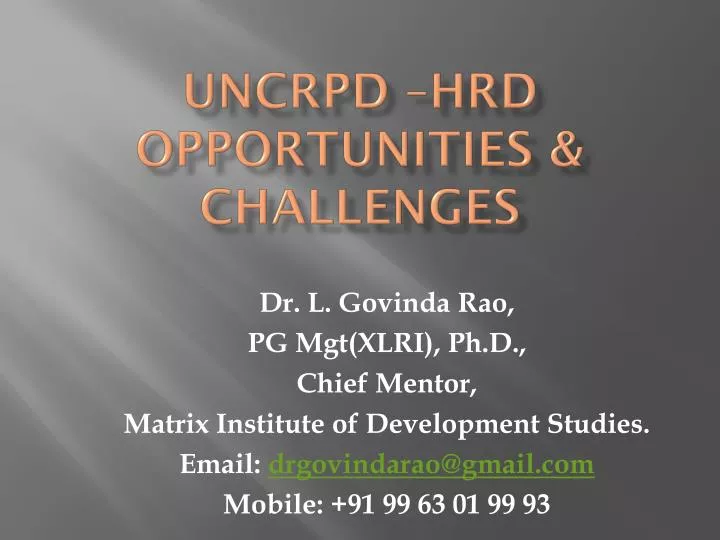 uncrpd hrd opportunities challenges