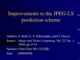 Improvements to the JPEG-LS prediction scheme