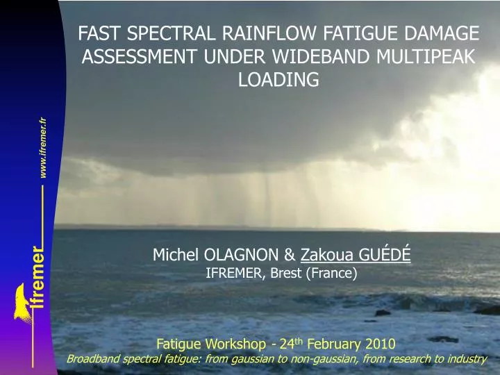 fast spectral rainflow fatigue damage assessment under wideband multipeak loading