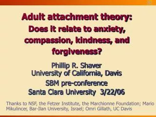 Adult attachment theory: Does it relate to anxiety, compassion, kindness, and forgiveness?