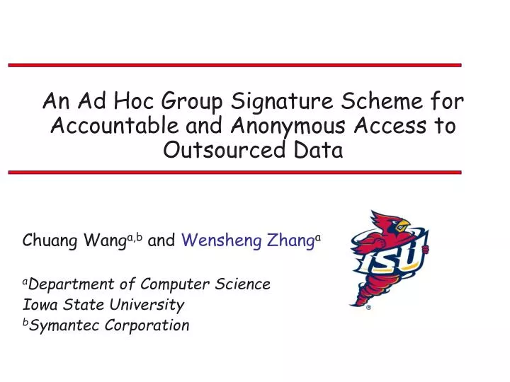 an ad hoc group signature scheme for accountable and anonymous access to outsourced data