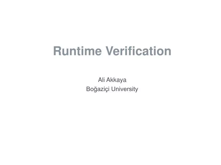 runtime verification