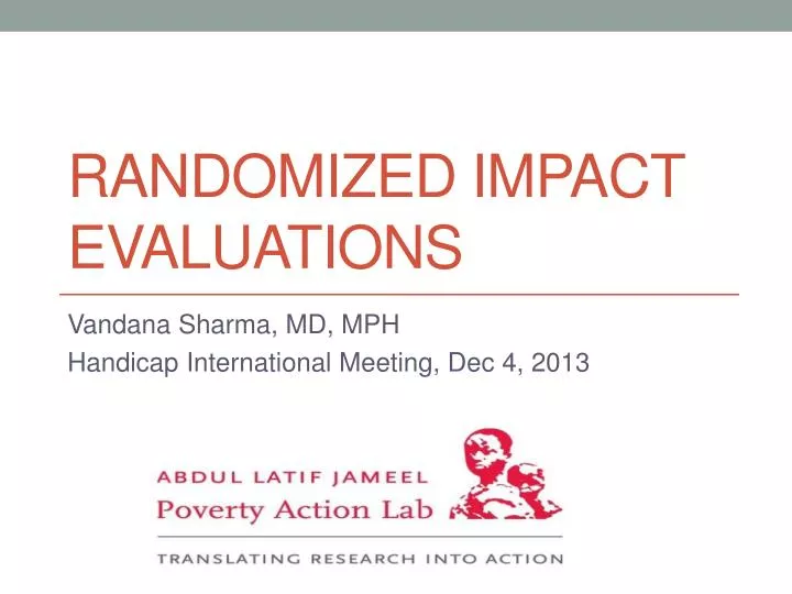 randomized impact evaluations