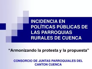 incidencia en pol ticas p blicas de las parroquias rurales de cuenca