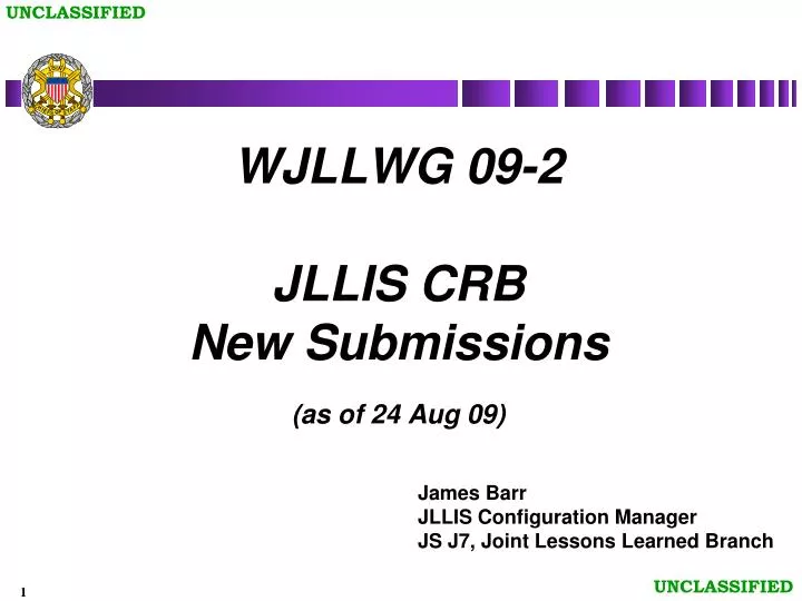wjllwg 09 2 jllis crb new submissions as of 24 aug 09