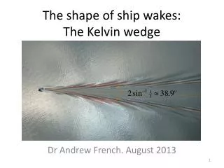 The shape of ship wakes: The Kelvin wedge