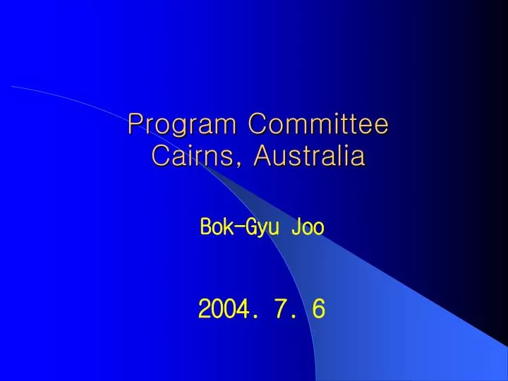 program committee cairns australia