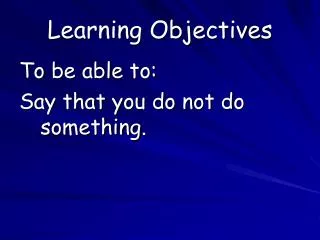 learning objectives