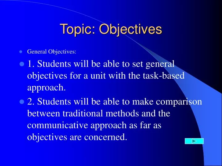 topic objectives