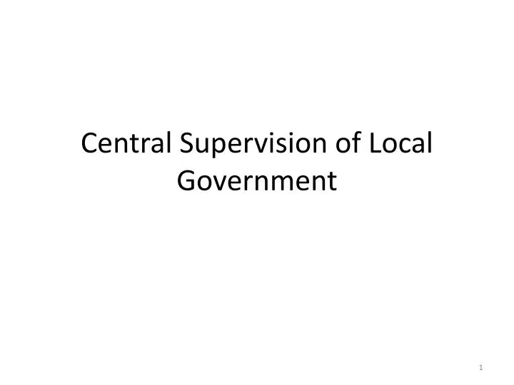 central supervision of local government