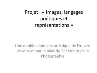 projet images langages po tiques et repr sentations