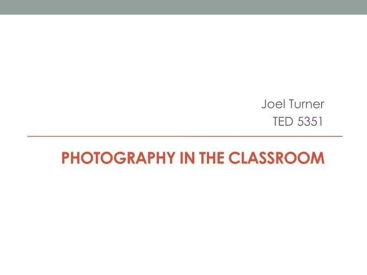 photography in the classroom