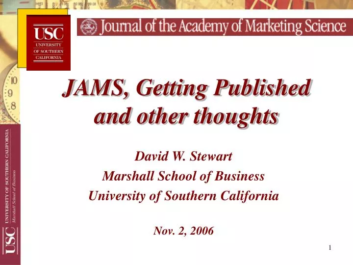 david w stewart marshall school of business university of southern california nov 2 2006
