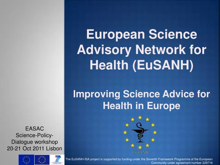 european science advisory network for health eusanh improving science advice for health in europe