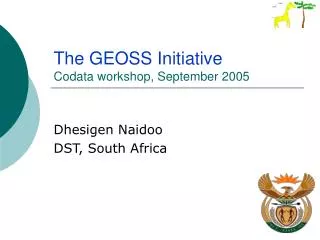 The GEOSS Initiative Codata workshop, September 2005