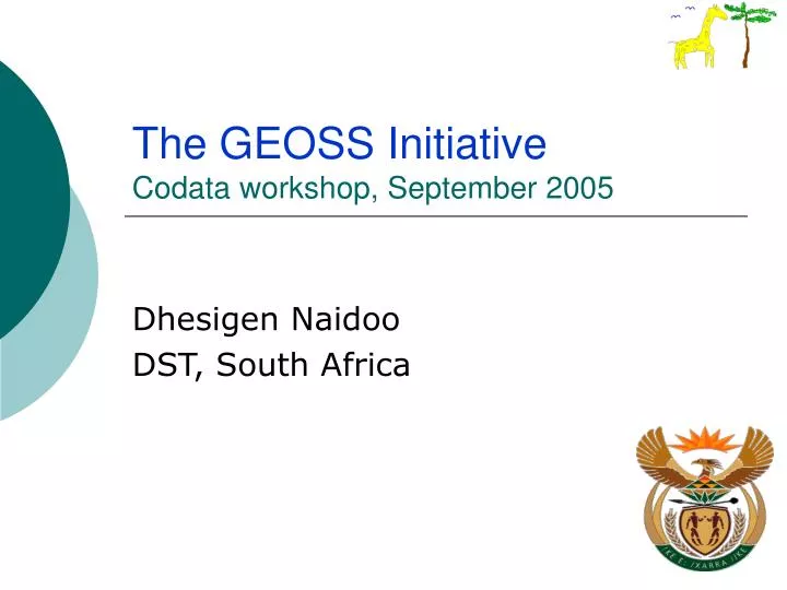 the geoss initiative codata workshop september 2005