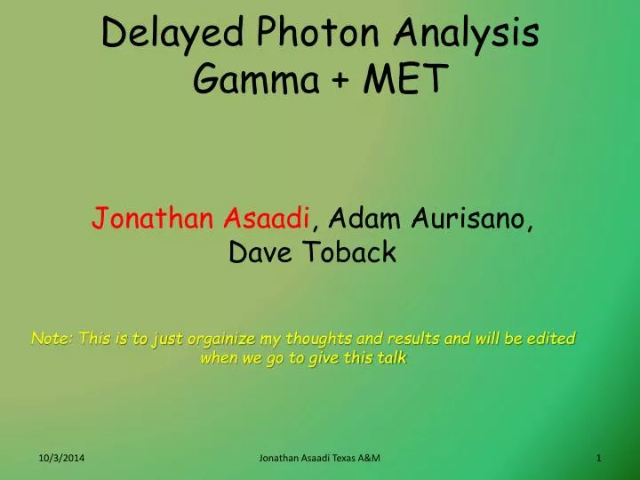 delayed photon analysis gamma met