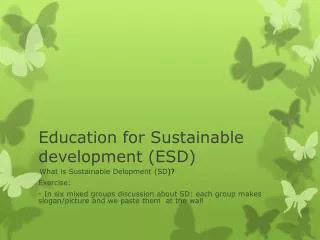 Education for Sustainable development (ESD)