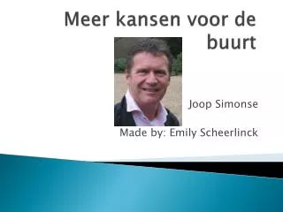 meer kansen voor de buurt
