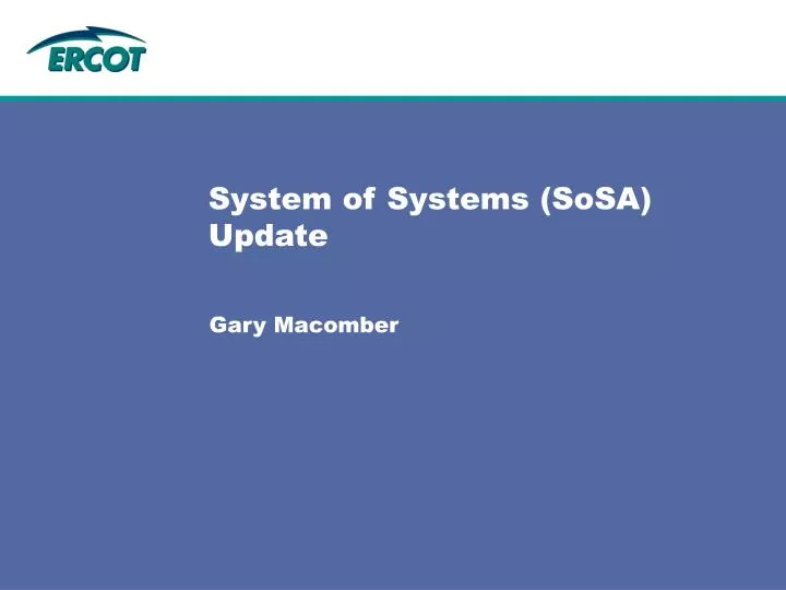 system of systems sosa update