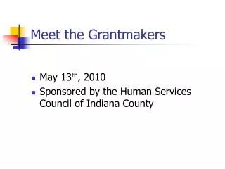 Meet the Grantmakers