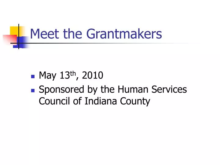 meet the grantmakers