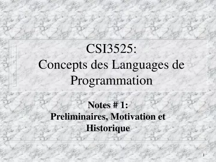 csi3525 concepts des languages de programmation