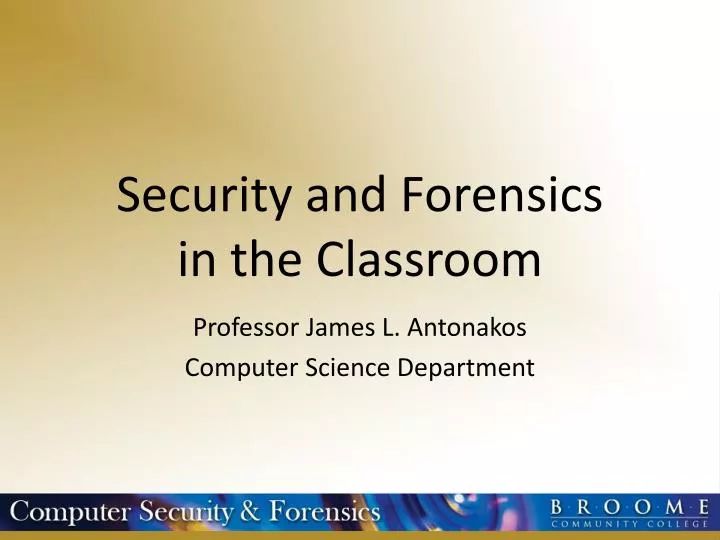 security and forensics in the classroom