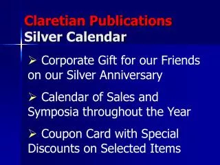 Claretian Publications Silver Calendar